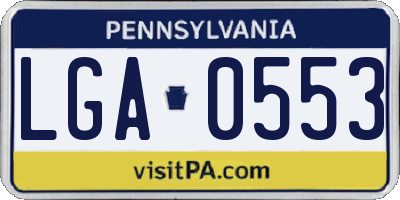 PA license plate LGA0553