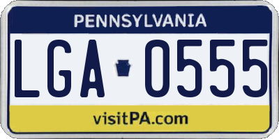PA license plate LGA0555