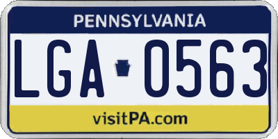 PA license plate LGA0563