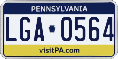 PA license plate LGA0564