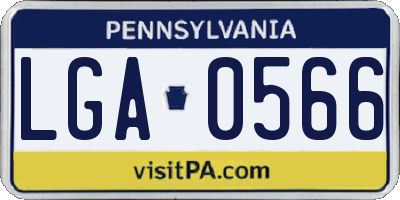 PA license plate LGA0566