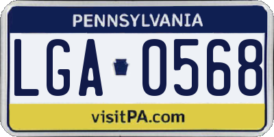 PA license plate LGA0568