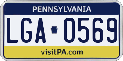 PA license plate LGA0569