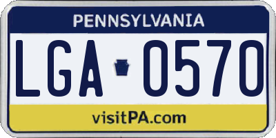 PA license plate LGA0570