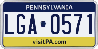 PA license plate LGA0571