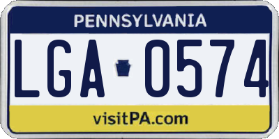 PA license plate LGA0574