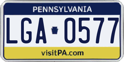 PA license plate LGA0577