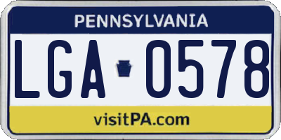 PA license plate LGA0578