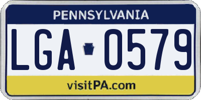 PA license plate LGA0579
