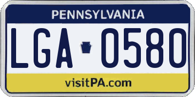 PA license plate LGA0580
