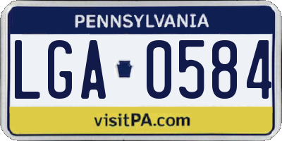PA license plate LGA0584