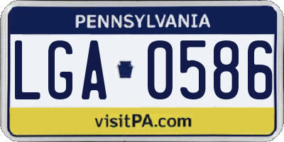 PA license plate LGA0586