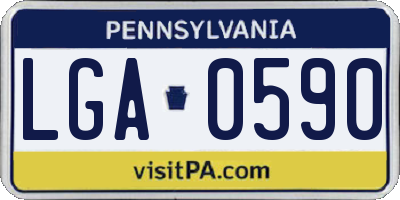 PA license plate LGA0590