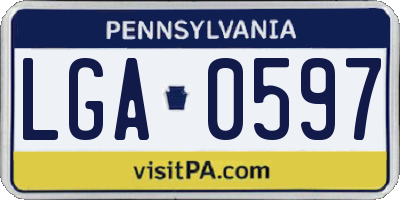 PA license plate LGA0597
