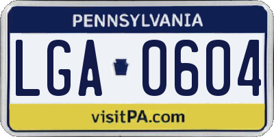 PA license plate LGA0604