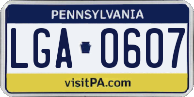 PA license plate LGA0607