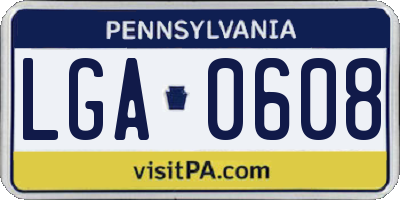 PA license plate LGA0608