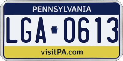 PA license plate LGA0613