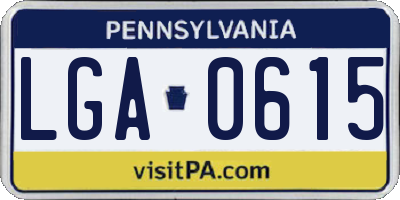 PA license plate LGA0615