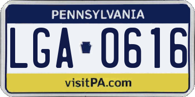 PA license plate LGA0616