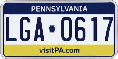 PA license plate LGA0617
