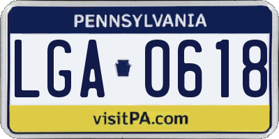 PA license plate LGA0618