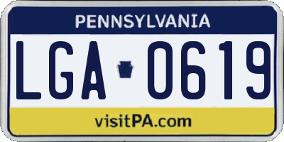 PA license plate LGA0619