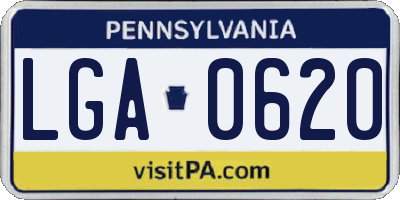PA license plate LGA0620