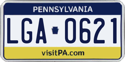 PA license plate LGA0621