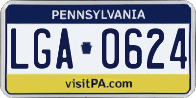 PA license plate LGA0624