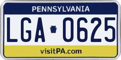PA license plate LGA0625