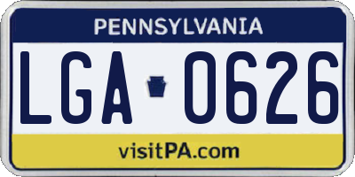 PA license plate LGA0626