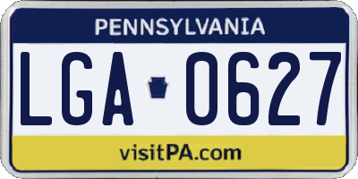 PA license plate LGA0627