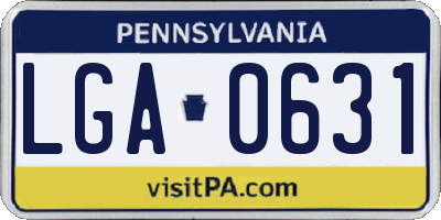 PA license plate LGA0631