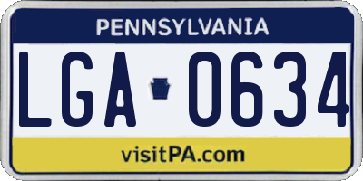 PA license plate LGA0634