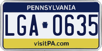 PA license plate LGA0635