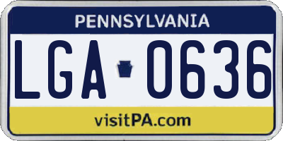PA license plate LGA0636