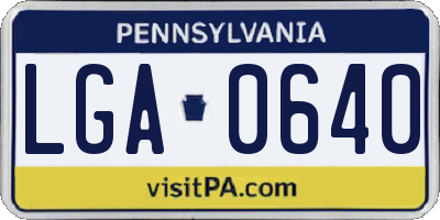 PA license plate LGA0640