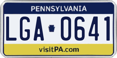 PA license plate LGA0641