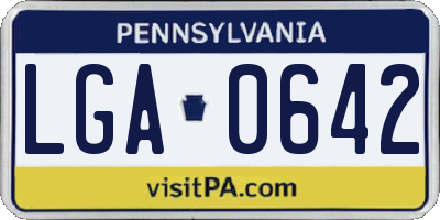 PA license plate LGA0642