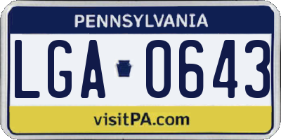 PA license plate LGA0643