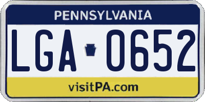 PA license plate LGA0652