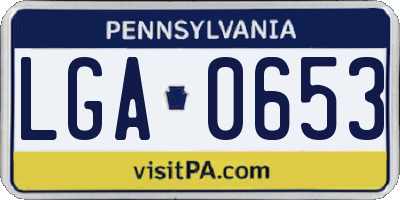 PA license plate LGA0653