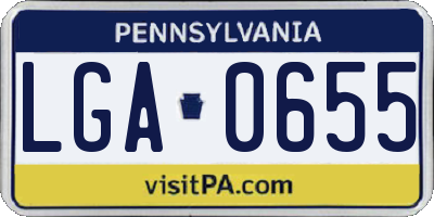 PA license plate LGA0655