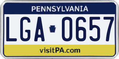 PA license plate LGA0657