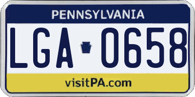 PA license plate LGA0658
