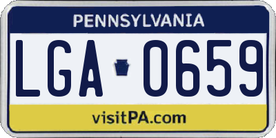 PA license plate LGA0659