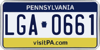 PA license plate LGA0661