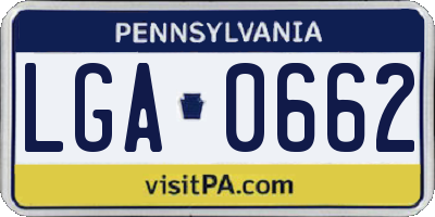 PA license plate LGA0662
