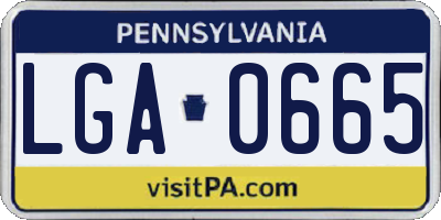 PA license plate LGA0665